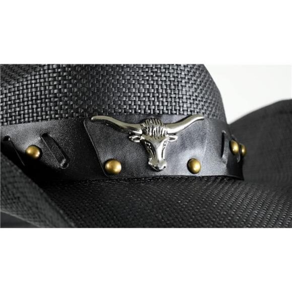 Western Outback Cowboy Hat Men's Women's Style Classic Straw Western Cowgirl Hat - Picture 3 of 7
